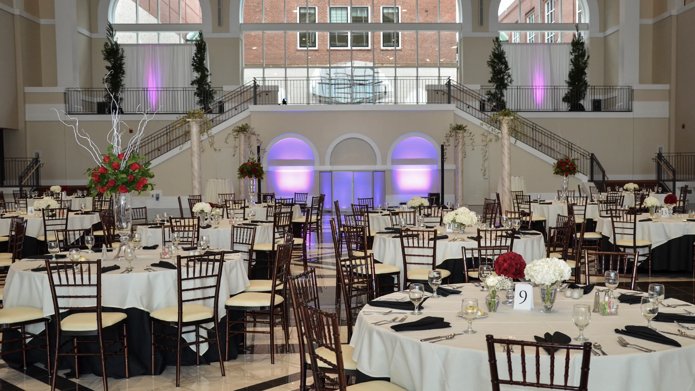 Classic Center Atrium event space with Spotlight Productions setup